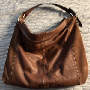Vince Camuto Brown Leather and Suede Shoulder Bag.